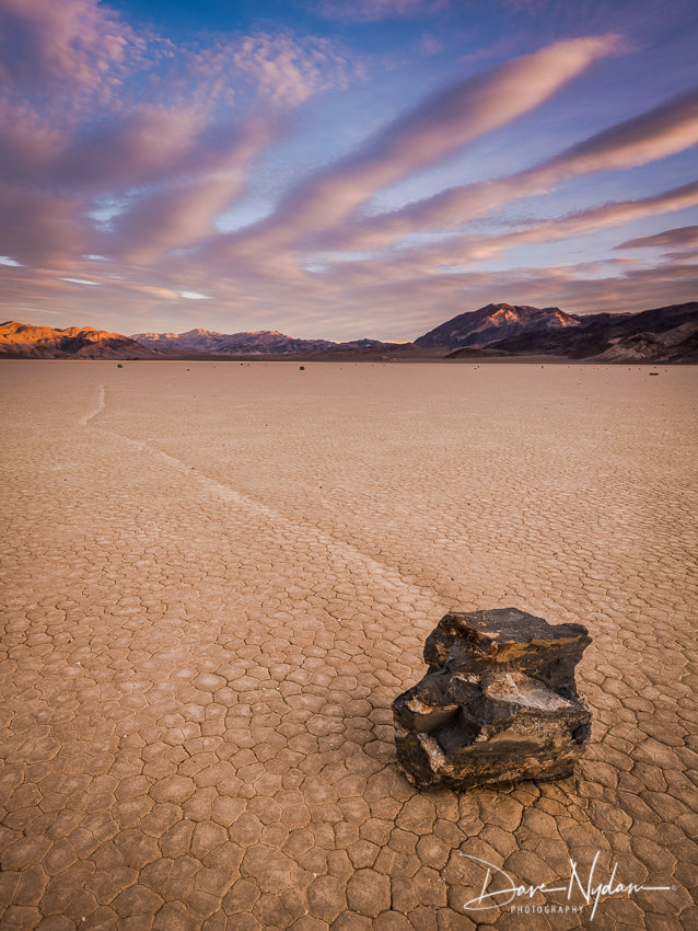 Moving Rock at Sunrise at the Racetrack Playa
