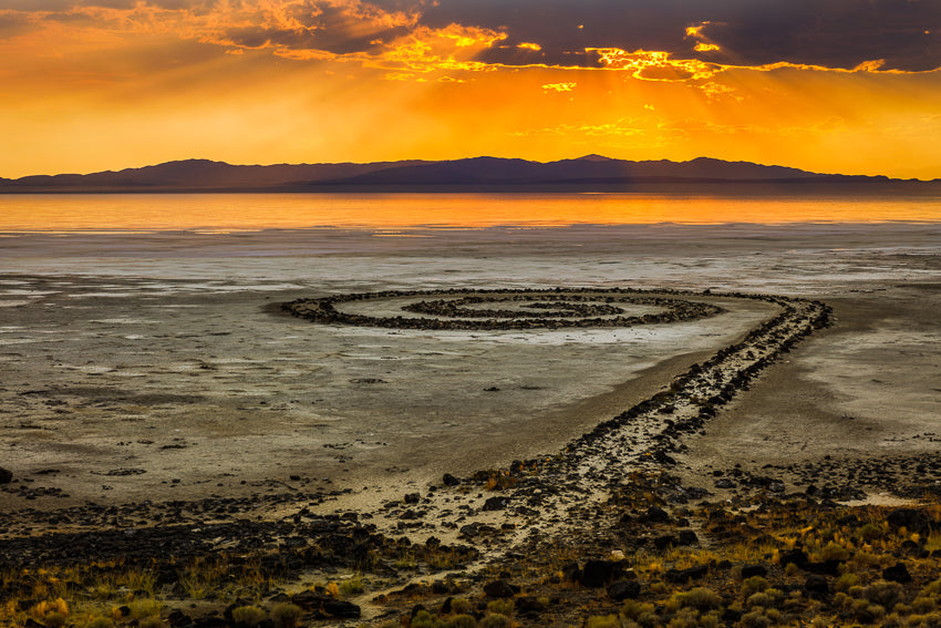 The Spiral Jetty, Utah during Sunset