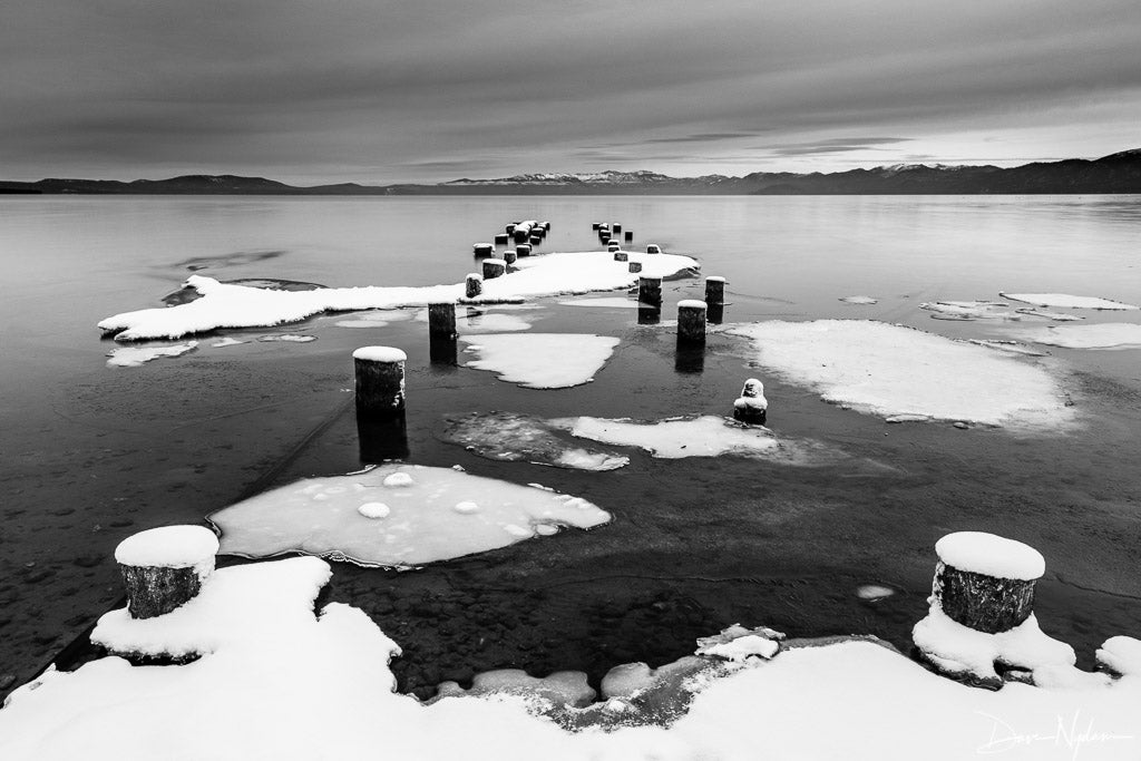 Abandoned Pier and Icy Lake Photograph as Limited Edition Fine Art Print