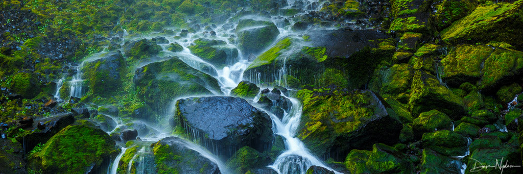 Water Thru Lush Green Rocks Photograph as Limited Edition Fine Art Print