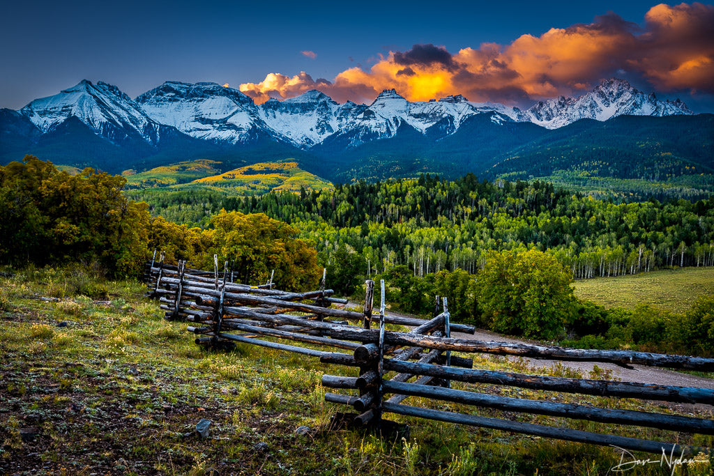 Sunrise over Mt Sneffels Colorado in the Fall