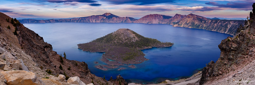 Crater Lake Panoramic Photograph as Limited Edition Fine Art Print