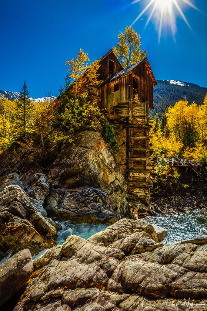 Crystal Mill under a Starred Sun as Fine Art Print