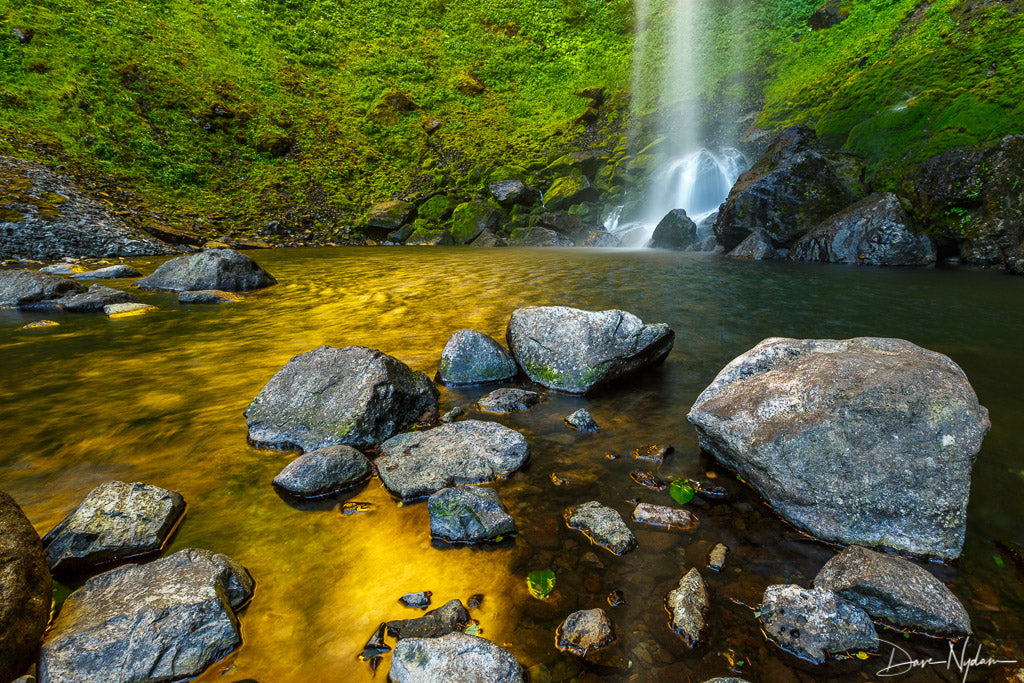 Waterfall into Golden Pond Photograph as Limited Edition Fine Art Print
