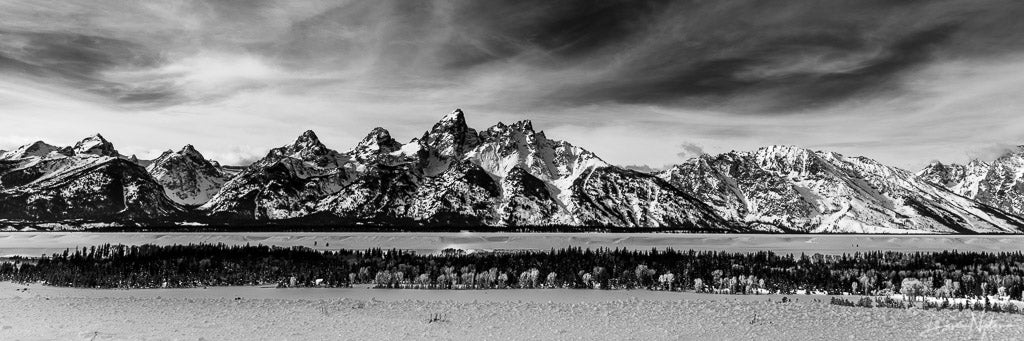 Grand Tetons Mountains in Winter Photograph as Fine Art Print