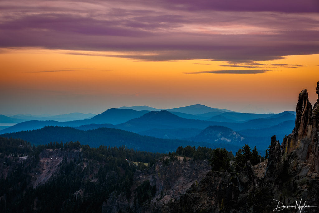 Blue Mountains Layered at Sunset Photograph as Fine Art Print