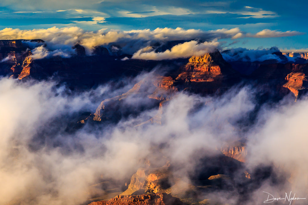 Grand Canyon with Clouds Sunset Photograph as Limited Edition Fine Art Print