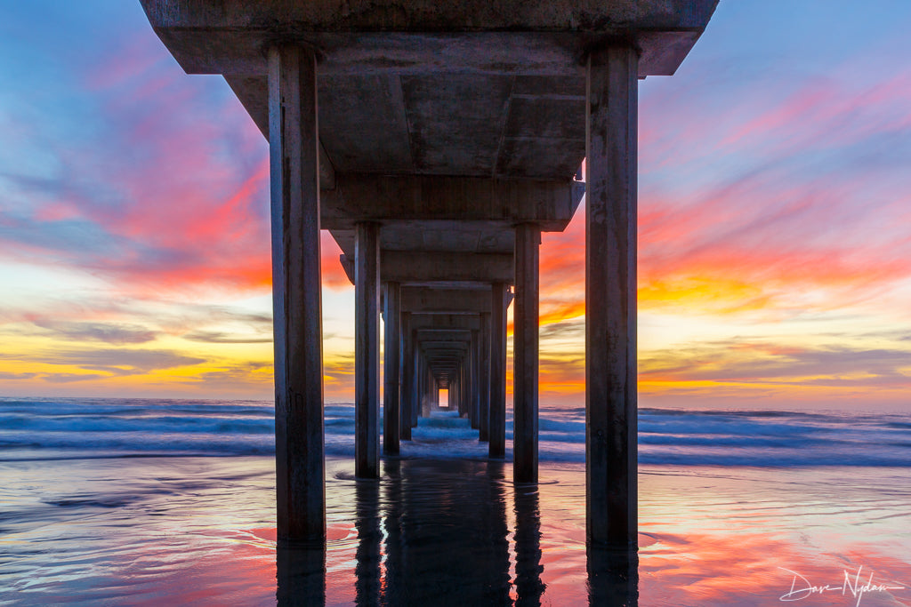 Colorful Sunset Under the Pier Photograph as Limited Edition Fine Art Print