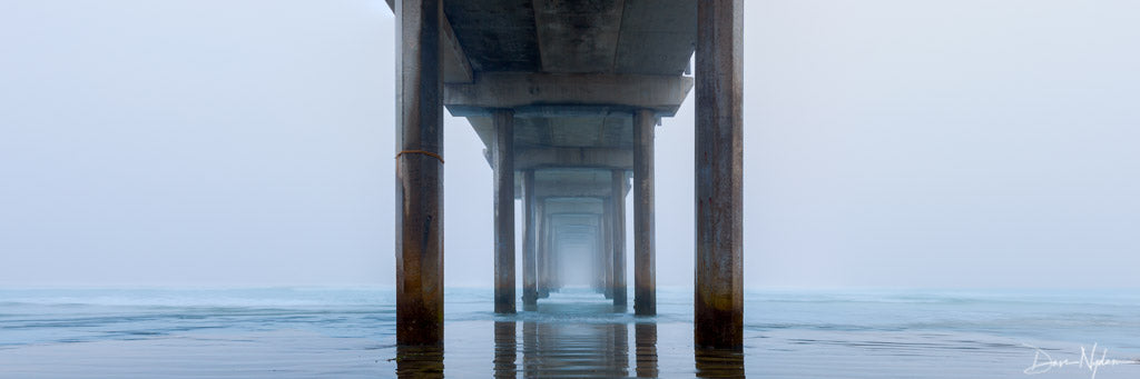 Pier in the Fog Panorama Photograph as Fine Art Print
