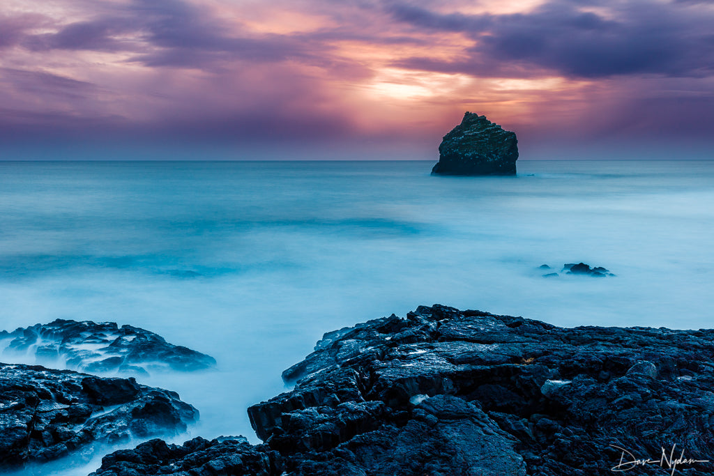 Icelandic Coast Long Exposure Sunset Photograph as Fine Art Print