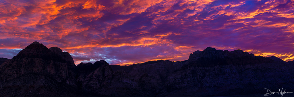 Red Rock Fire Sunset Photograph as Limited Edition Fine Art Print