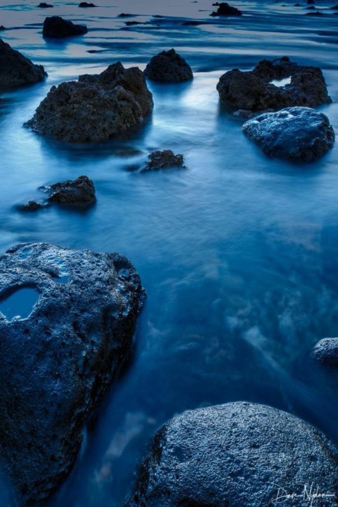 Blue Water and Rocks Photograph as Limited Edition Fine Art Print