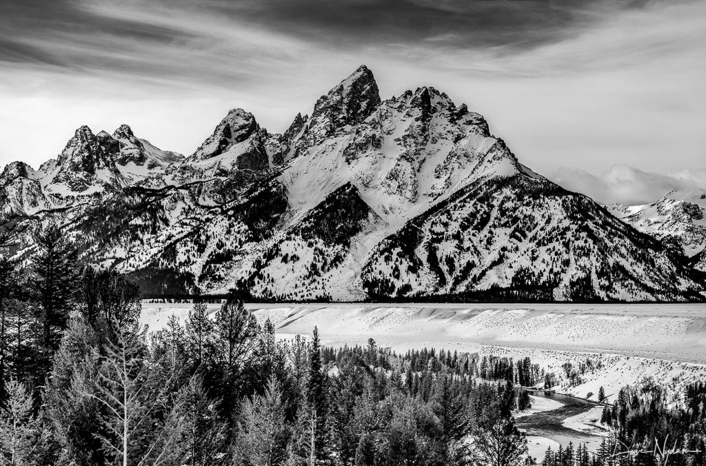 Snake River and Mountains Photograph as Fine Art Print