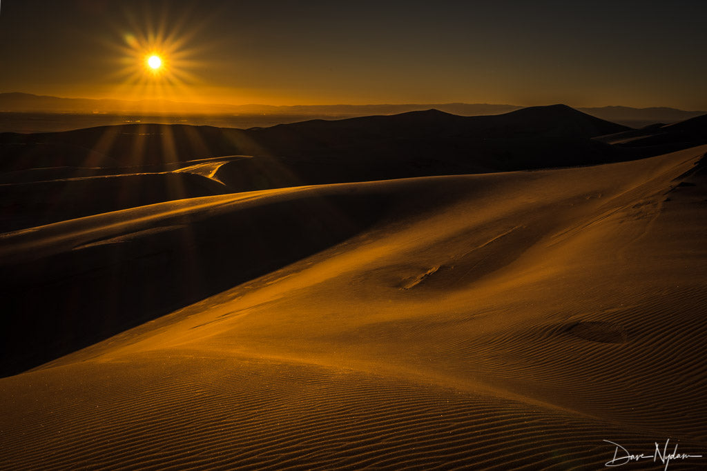 Starburst Sunset over Great Sand Dunes as Fine Art Print