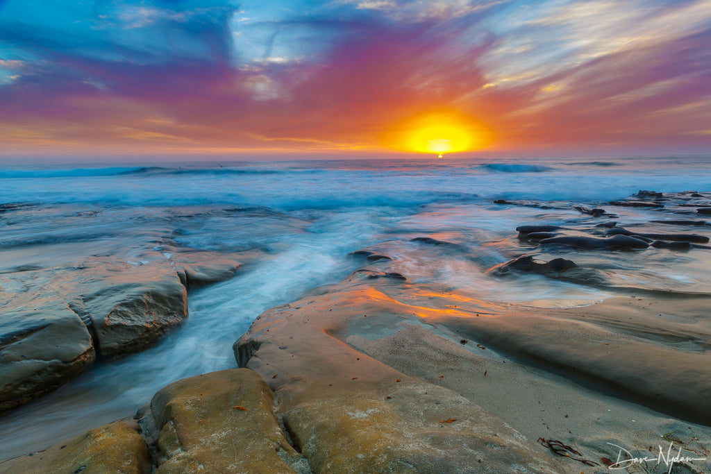 Rocky Shore Ocean Sunset Photograph as Limited Edition Fine Art Print