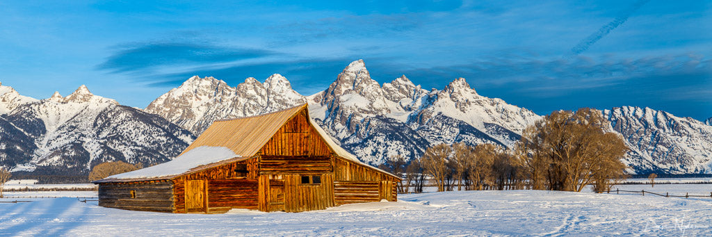 Moulton Barn at Winter Photograph as Fine Art Print